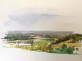 Aquarelle : Dordogne sur papier blanc