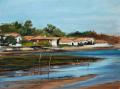 Peinture à l'huile sur carton toilé du Bassin d'Arcachon VENDU