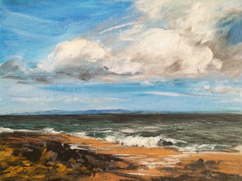 Peinture à tempéra. Océan