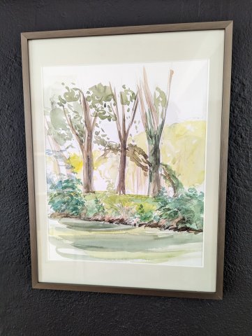 Le canal, Lot et Garonne aquarelle